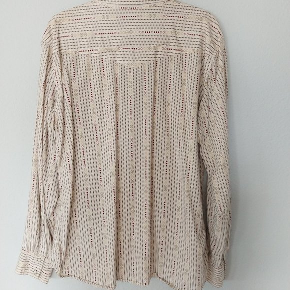 Fossil Vintage Men's Circle Pattern Western Inspired Long Sleeved Shirt … - Picture 2 of 12